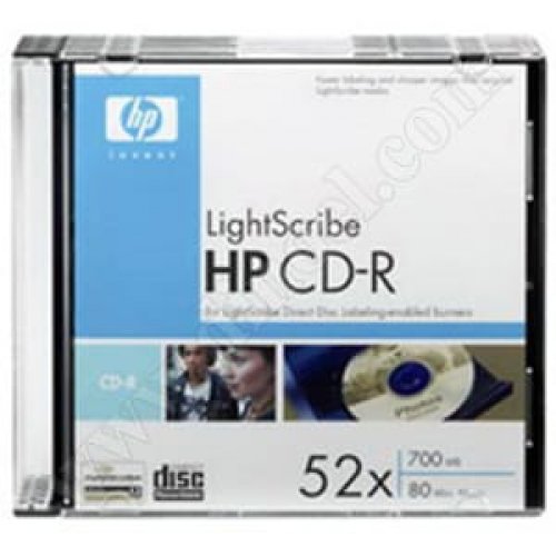 CD-R HP, Hewlett-Packard, LightScribe, 700MB, 52X, Slim case 10бр.