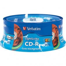 CD-R Verbatim, Color, LightScribe, 700MB, 52X, Cake box 25бр.