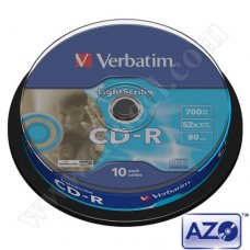CD-R Verbatim, AZO, LightScribe, 700MB, 52X, Cake box 10бр.