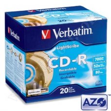 CD-R Verbatim, AZO, LightScribe, 700MB, 52X, Jewel case 10бр.