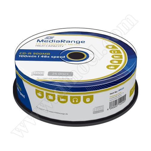 CD-R MediaRange, High Capacity, 900MB, 100min, 48X, Cake box 25бр.