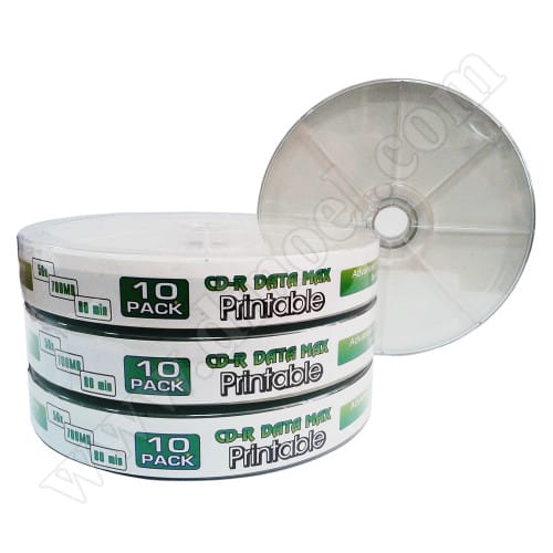 CD-R DataMAX, Inkjet Printable, Photo Glossy, 700MB, 52X, целофан 10бр.