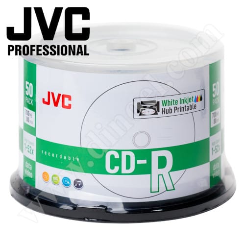 CD-R JVC, Professional, Inkjet Hub Printable, 700MB, 52X, Cake box 50бр.