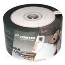 CD-R Fortis, Inkjet Printable, 700MB, 52X, целофан 50бр.