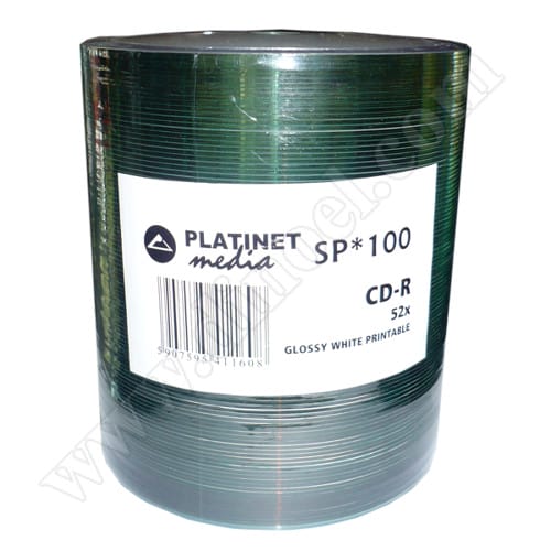 CD-R Platinet, Inkjet Printable, Photo Glossy, 700MB, 52X, целофан 100бр.