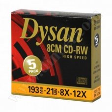 Mini CD-RW Dysan, High spead, 193MB, 8-12X, Slim case 5бр.