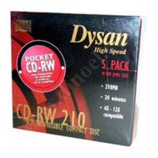 Mini CD-RW Dysan, High spead, 210MB, 4-12X, Slim case 5бр.