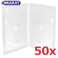 Кутийка DVD, Amaray Premium, за  2бр. диска, 14mm, в кашон  50бр., Clear