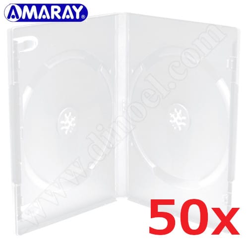 Кутийка DVD, Amaray Premium, за  2бр. диска, 14mm, в кашон  50бр., Clear
