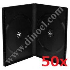 Кутийка DVD, за  2бр. диска, 14mm, в кашон  50бр., Black