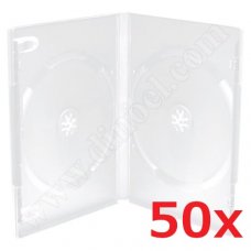 Кутийка DVD, за  2бр. диска, 14mm, в кашон  50бр., Clear