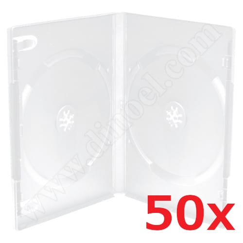Кутийка DVD, за  2бр. диска, 14mm, в кашон  50бр., Clear