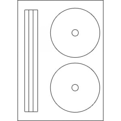 Самозалепващи етикети за оптичен диск MediaRange, inkjet, A4, 135g/m², 15-118mm