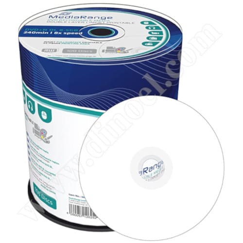 DVD+R DL MediaRange, Inkjet Printable, 8.5GB, 8X, Cake box 100бр.