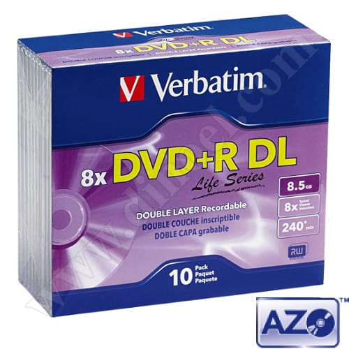DVD+R DL Verbatim, AZO, 8.5GB, 8X, Slim case