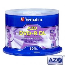 DVD+R DL Verbatim, AZO, 8.5GB, 8X, Cake box 50бр.