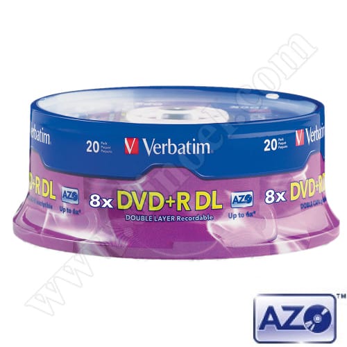 DVD+R DL Verbatim, AZO, 8.5GB, 8X, Cake box 20бр.
