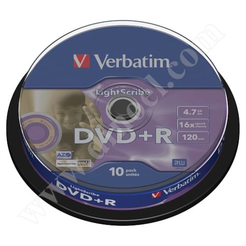 DVD+R Verbatim, LightScribe, 4.7GB, 16X, Cake box 10бр.