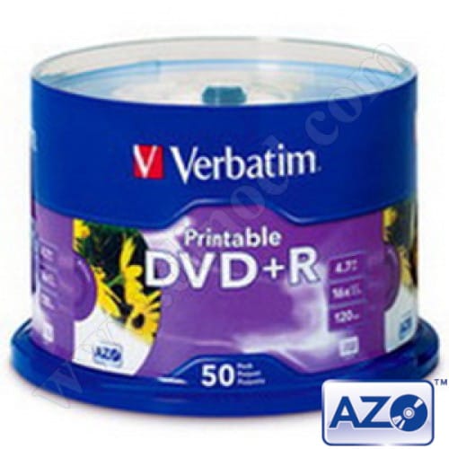 DVD+R Verbatim, Inkjet Printable, ID Branded, AZO, 4.7GB, 16X, Cake box  50бр.