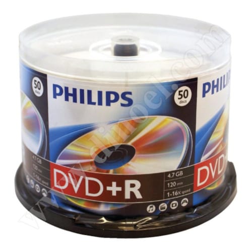 DVD+R Philips, 4.7GB, 16X, Cake box 50бр.