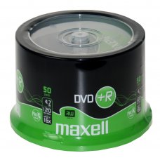 DVD+R Maxell, 4.7GB, 16X, Cake box  50бр.