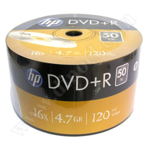 DVD+R HP, Hewlett-Packard, 4.7GB, 16X, целофан 50бр.