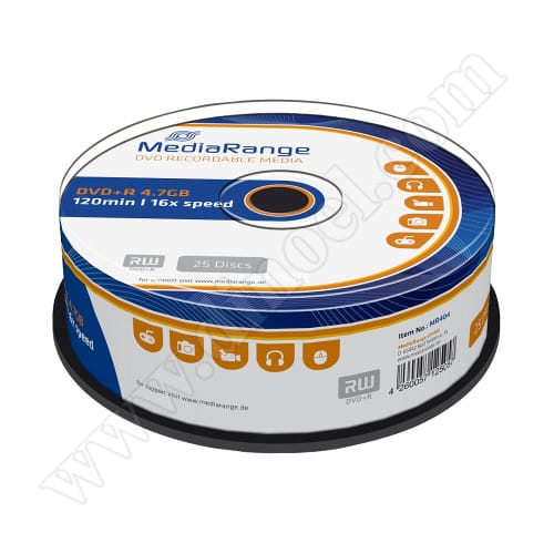 DVD+R MediaRange, 4.7GB, 16X, Cake box  25бр.