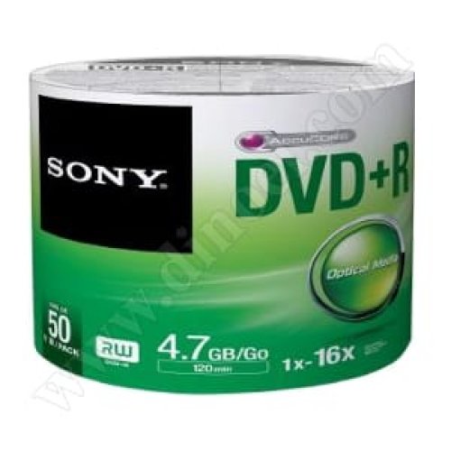 DVD+R Sony, AccuCORE, 4.7GB, 16X, целофан  50бр.