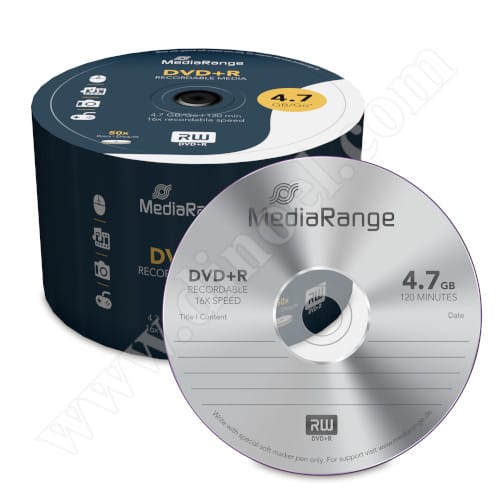 DVD+R MediaRange, 4.7GB, 16X, целофан  50бр.