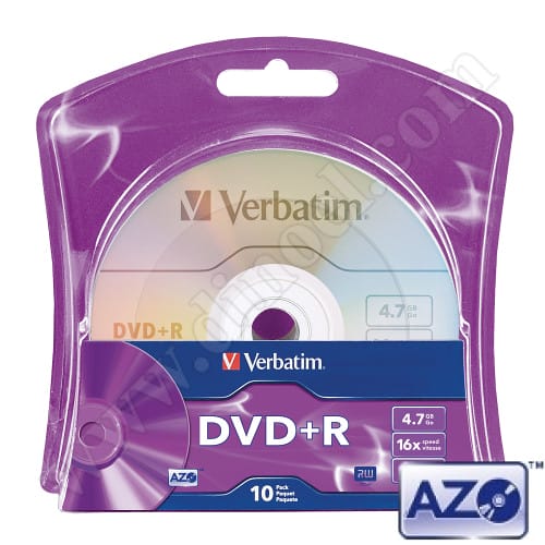DVD+R Verbatim, AZO, 4.7GB, 16X, блистер  10бр.