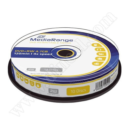 DVD+RW MediaRange, 4.7GB, 4X, Cake box 10бр.