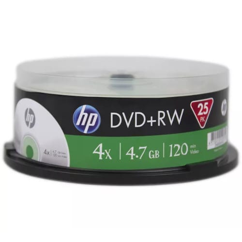 DVD+RW HP, Hewlett-Packard, 4.7GB, 4X, Cake box 25бр.