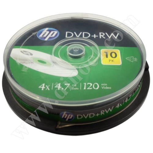 DVD+RW HP, Hewlett-Packard, 4.7GB, 4X, Cake box 10бр.