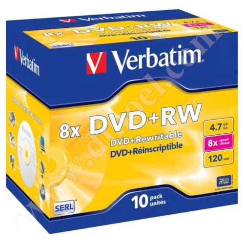 DVD+RW Verbatim, SERL, 4.7GB, 8X, Jewel case 10бр.
