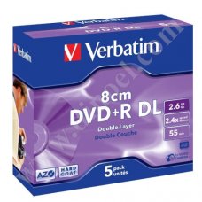 Mini DVD+R DL Verbatim, AZO, 2.6GB, 4X, Jewel case