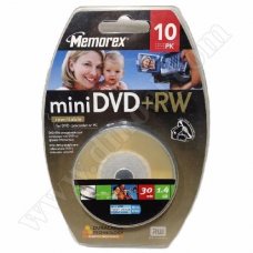 Mini DVD+RW Memorex, 1.4GB, 4X, Cake box 10