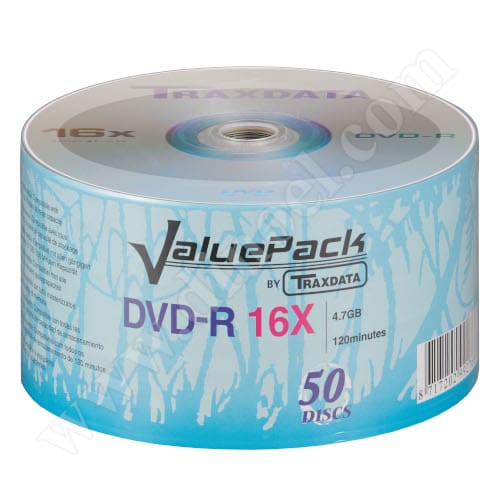 DVD-R Traxdata, 4.7GB, 16X, целофан 50бр. 