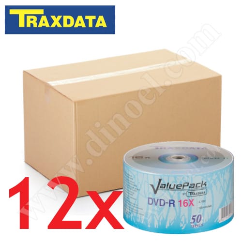 DVD-R Traxdata, 4.7GB, 16X, целофан 50бр.x12