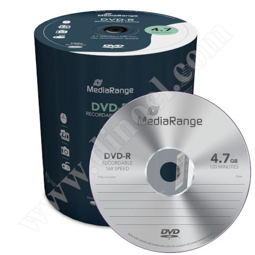 DVD-R MediaRange, 4.7GB, 16X, целофан 100бр.