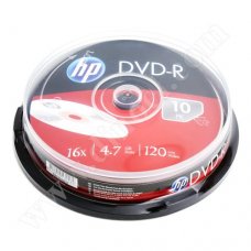 DVD-R HP, Hewlett-Packard, 4.7GB, 16X, Cake box  10бр.