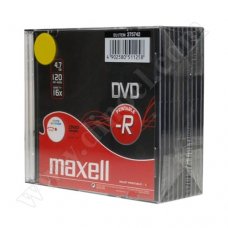 DVD-R Maxell, 4.7GB, 16X, Slim case, опак. 10бр.