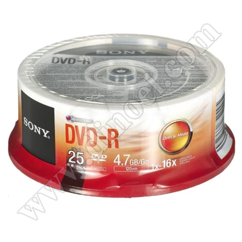 DVD-R Sony, AccuCORE, 4.7GB, 16X, Cake box  25бр.