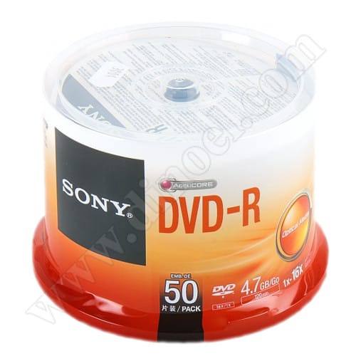DVD-R Sony, AccuCORE, 4.7GB, 16X, Cake box  50бр.