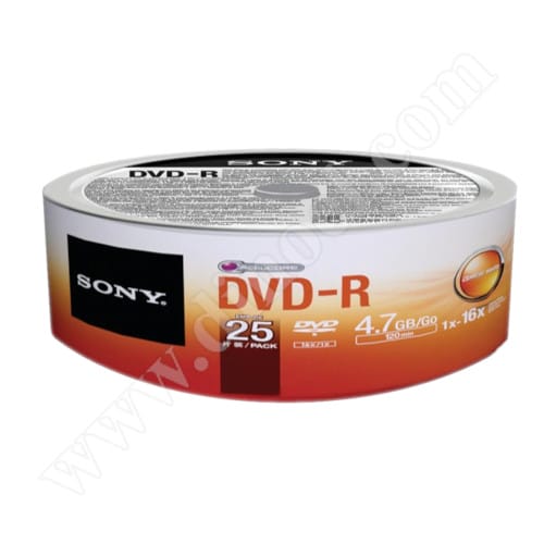 DVD-R Sony, AccuCORE, 4.7GB, 16X, целофан  25бр.