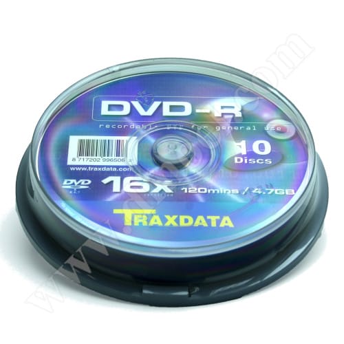 DVD-R Traxdata, 4.7GB, 16X, Cake box 10бр. 