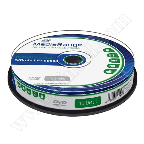 DVD-RW MediaRange, 4.7GB, 4X, Cake box 10бр. 