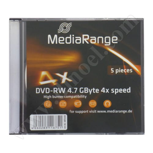 DVD-RW MediaRange, 4.7GB, 4X, Slim case 5бр. 