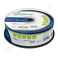 DVD-R MediaRange, Inkjet Printable, 4.7GB, 16X, Cake box  25бр.