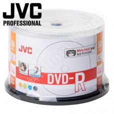 DVD-R JVC, Professional, Inkjet Printable, Photo Glossy, Waterproof, 4.7GB, 16X, Cake box 50бр.
