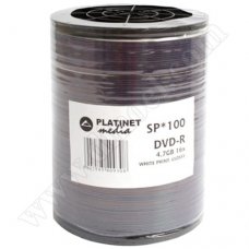 DVD-R Platinet, Inkjet Printable, Photo Glossy, 4.7GB, 16X, целофан 100бр.